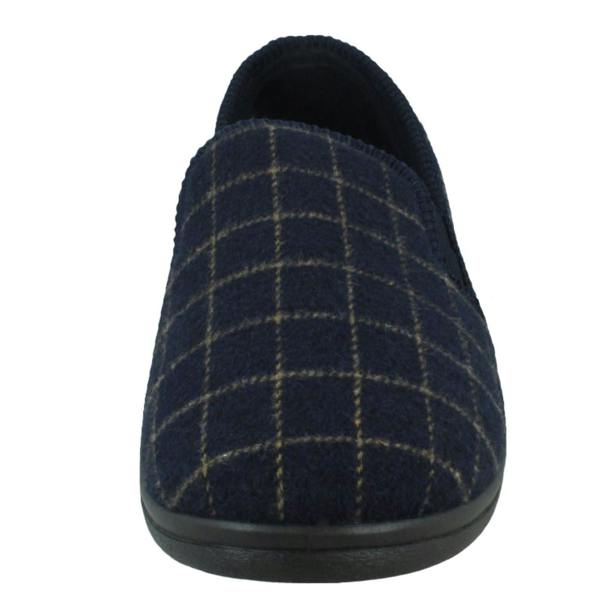 Spot On Mens Spot On Checked Upper Gusset Slipper Jaydon