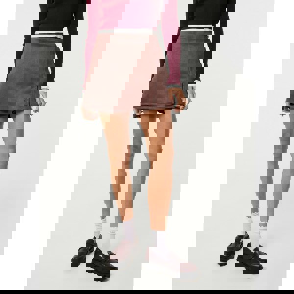 Pink Vanilla Suede Skort Slit Skirt