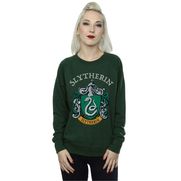 Harry Potter Womens Slytherin Crest Sweatshirt - Forest Green