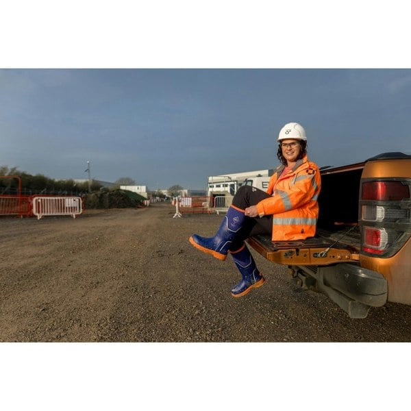 Muck Boots Grit S5 Rubber Women's Blue/Orange Wellington Boots