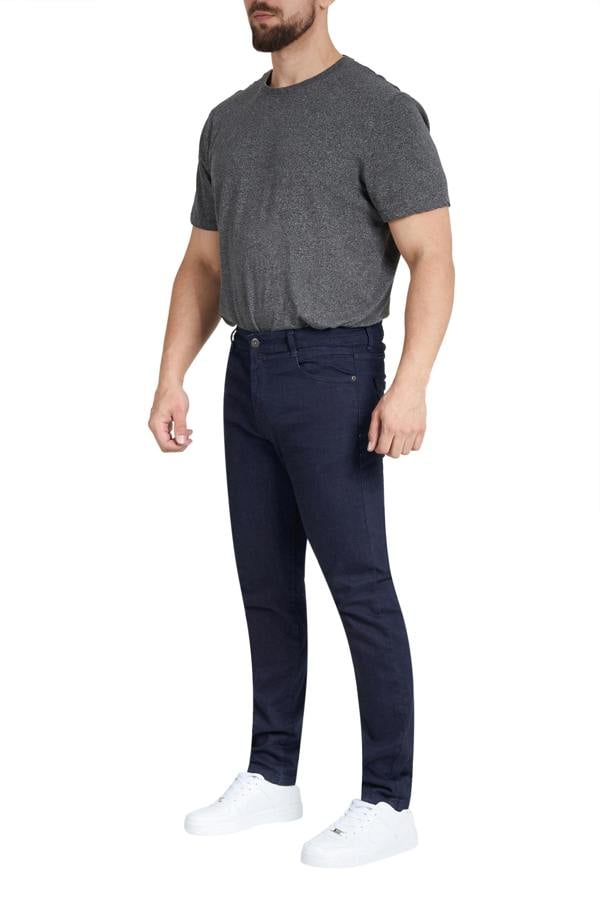 Smart Living Skinny Fit Denim Jeans Classic Cotton Casual Trousers - Indigo