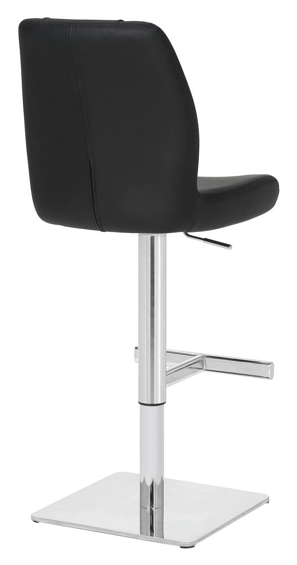 Lamboro Ravenna Deluxe Breakfast Bar Stool, Chrome Footrest, Height Adjustable Swivel Gas Lift, Home Bar & Kitchen Barstool, Black