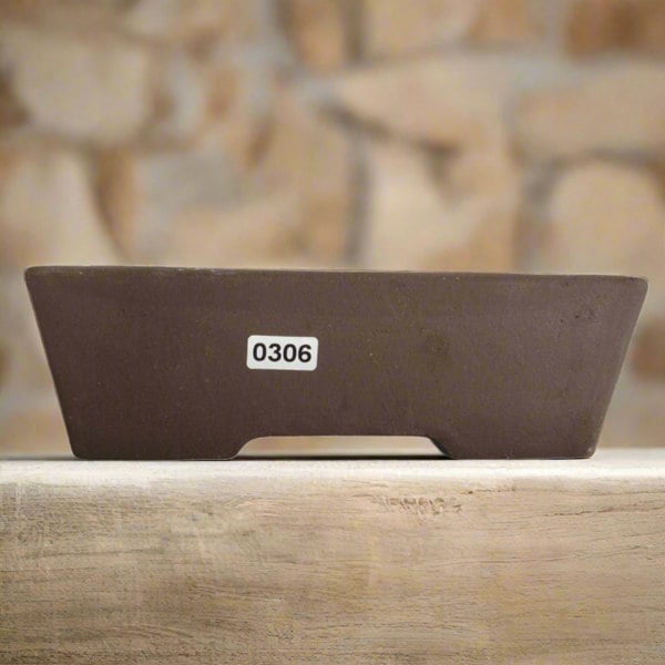 18cm Unglazed Bonsai Pot | Rectangle | 18cm x 14cm x 6cm | Brown - Yorkshire Bonsai