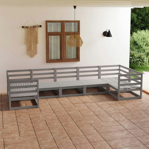 Berkfield 7 Piece Garden Lounge Set Solid Pinewood