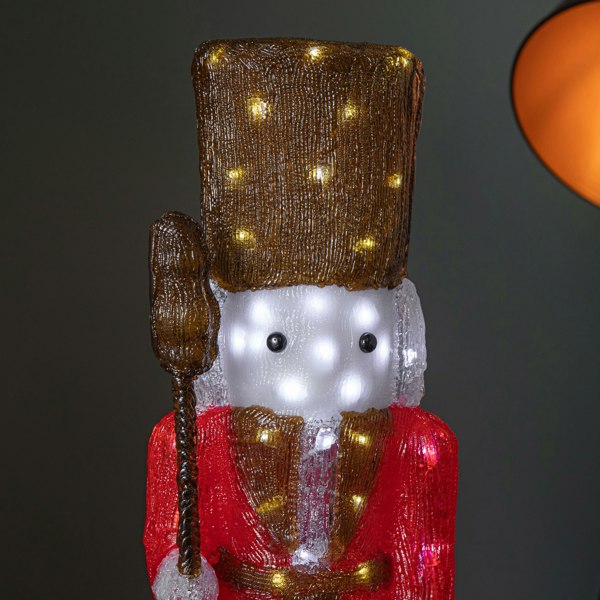 Samuel Alexander 65cm Light up Acrylic Christmas Nutcracker Decoration with 80 White LEDs