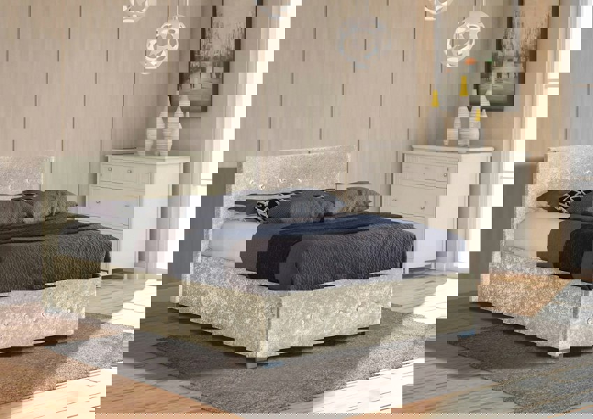 Comfy Living Nicole Crushed Velvet Ottoman Bed Frame