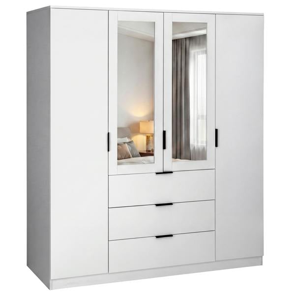 Vida Designs Trega 4 Door 3 Drawer Mirrored Wardrobe