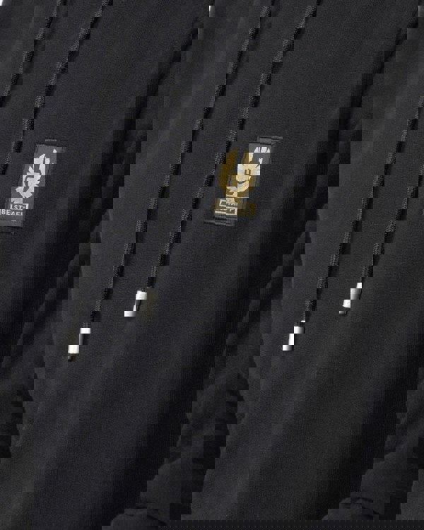 Belstaff Mens Pullover Logo Patch Hoodie - Black