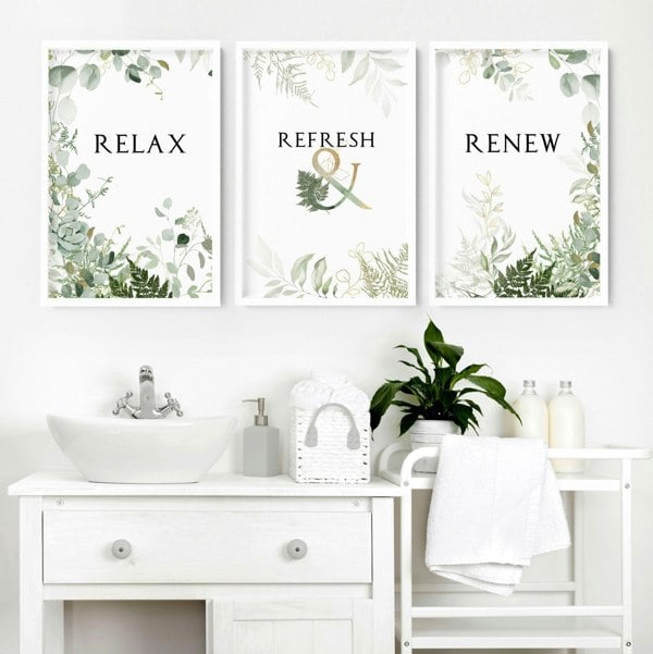 Wall art for the bathroom | Set of 3 art prints