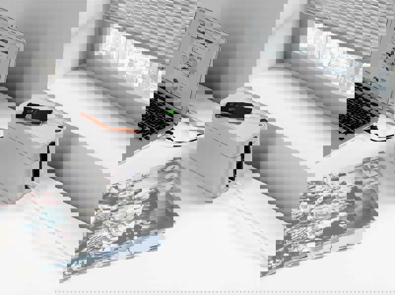 Durable CAVOLINE Cable Management Box Organiser Wire Tidy | Small | Grey