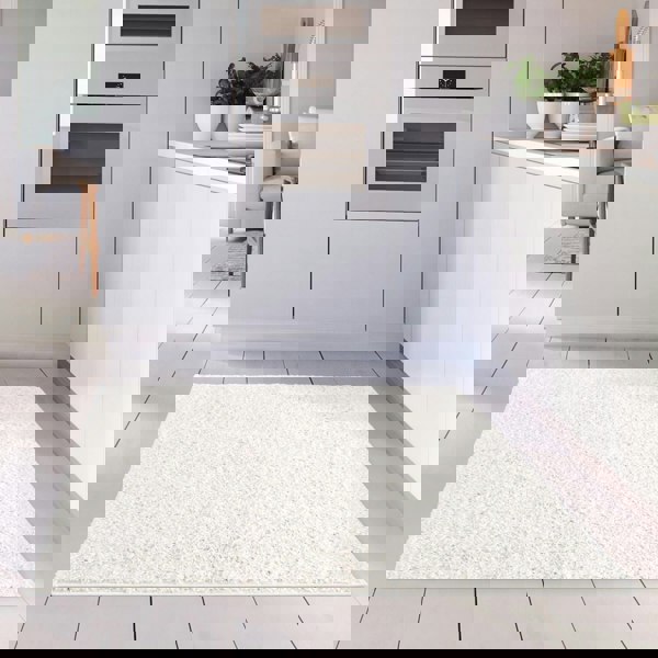 Shaggy Rug Plain White high quality, non-shedding