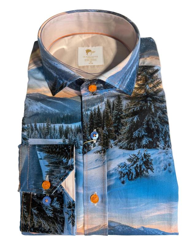 Claudio Lugli Alpine Sunset Print Shirt