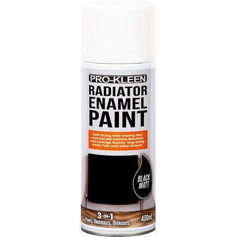 ProKleen Black Matt Heat Resistant Radiator Enamel Paint 400ml