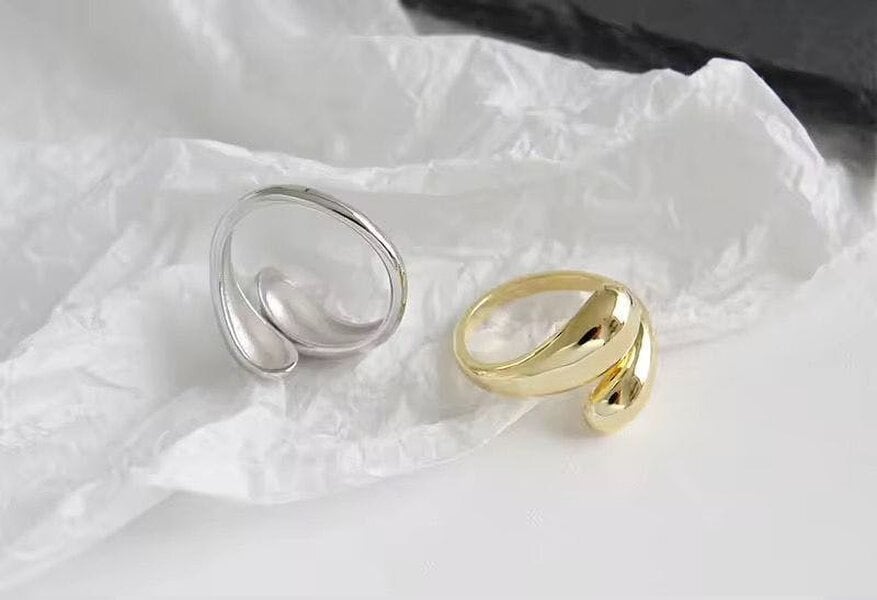 The Colourful Aura Minimal Open Curve Adjustable Gold/SIlver Ring