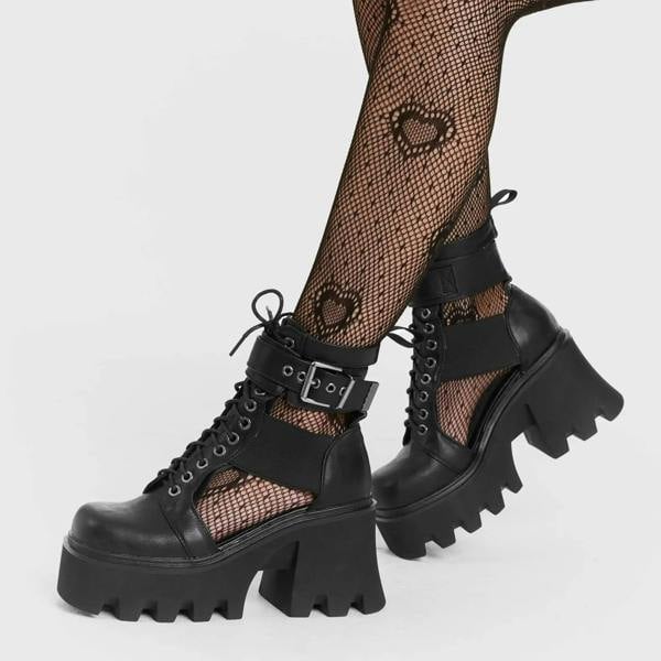 Lamoda Busy Black Chunky Platform Ankle Boots Bold Edgy Statement Footwear