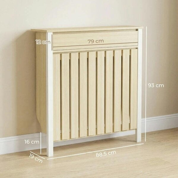 Bobobiy 93 x 88.5cm Rustic-Look Radiator Cover - Oak