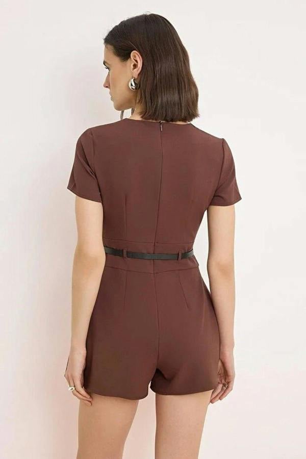WOVCOR Belted Mini Playsuit