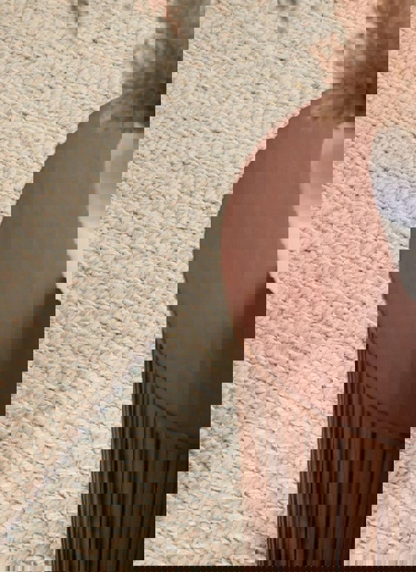 The Rugs Majoli Natural White Herringbone Wool & Jute Rug