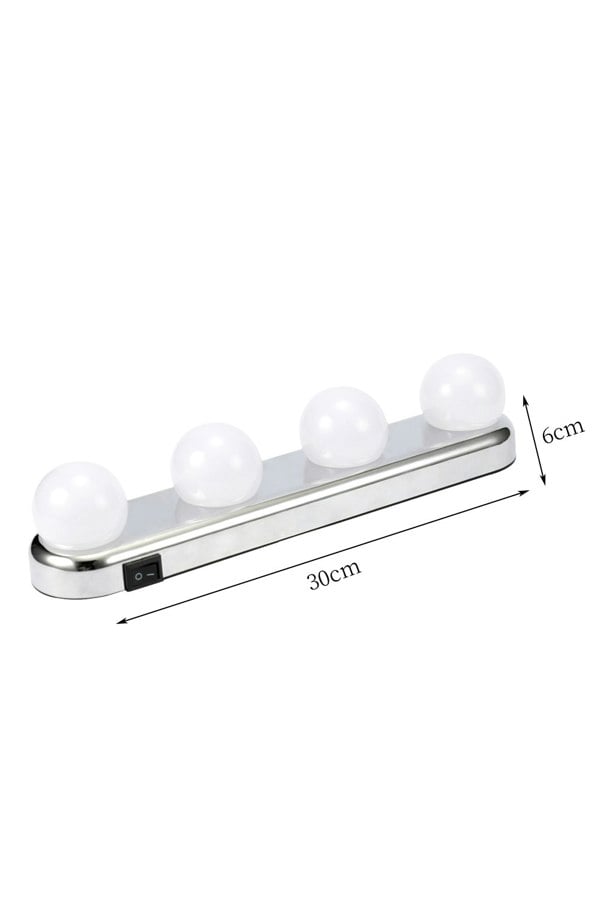 Living and Home Portable Cordless LED Makeup Light with 4 Bulbs