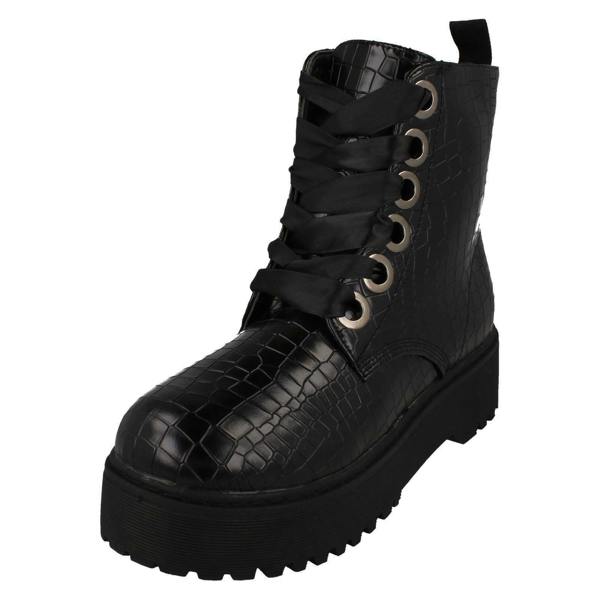 Spot On Ladies Spot On Platform Ankle Boots F51044