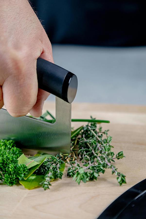 KitchenAid Mezzaluna Knife with Stainless Steel Curved Blade - Black