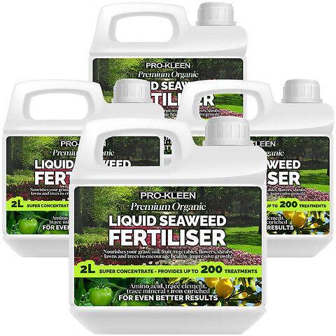 ProKleen Pro-Kleen 8L Liquid Seaweed Fertiliser Ascophyllum Seaweed Extract for Grass Vegetables Fruit Flowers Shrubs Lawns Trees