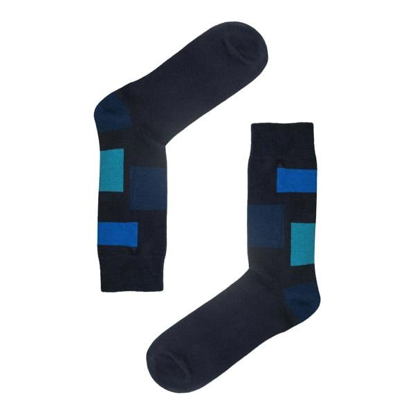Jemsox Block Pattern Organic Cotton Mens Socks | Comfort Top & Breathable Fit