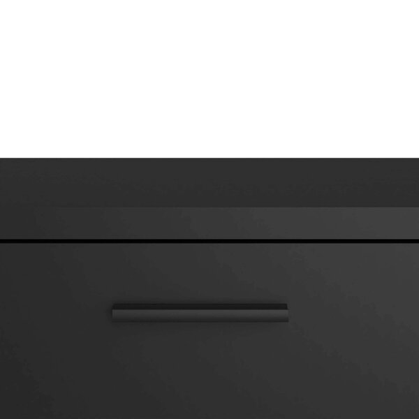 Wyld Haus Nagoya Black Low Compact Media TV Unit 2 Doors 1 Drawer 1 Shelf