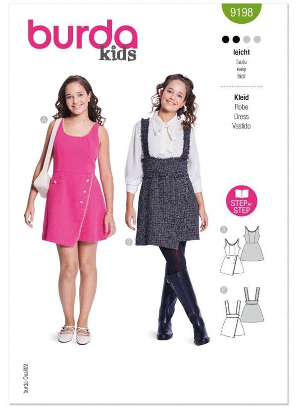 Burda Sewing Pattern 9198 Dresses For Women, 10-16 (140 - 176) - Easy