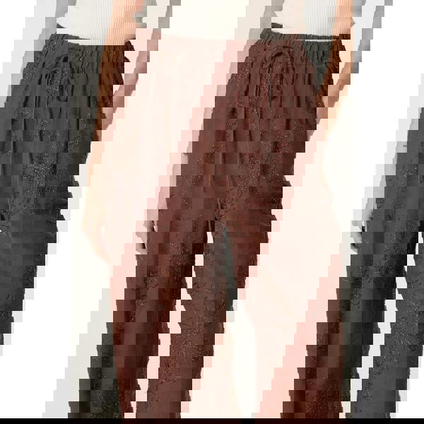 Blue Vanilla Embroidered Pattern Wide-Leg Trousers