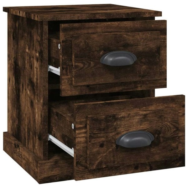 Berkfield Bedside Cabinet Smoked Oak 39x39x47.5 cm Engineered Wood