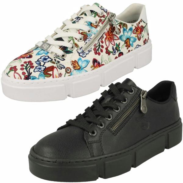 Rieker Ladies Sneakers By Rieker Lace Up Trainers N59L1