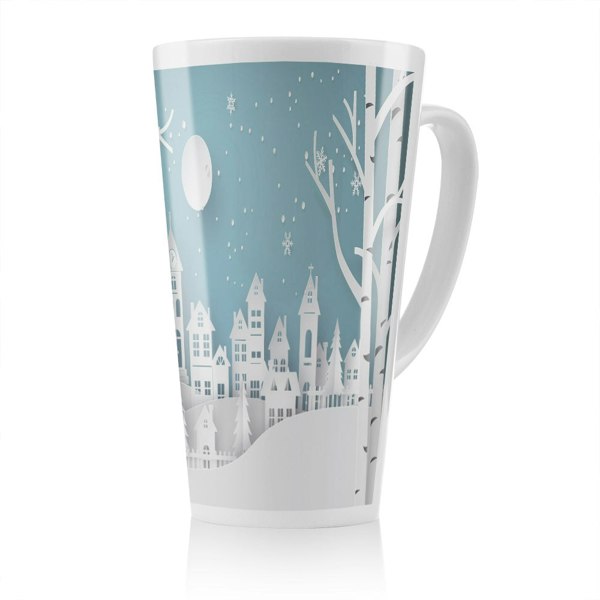 Benjamin Tate Design Winter Snow Urban Countryside Dining Latte Mug