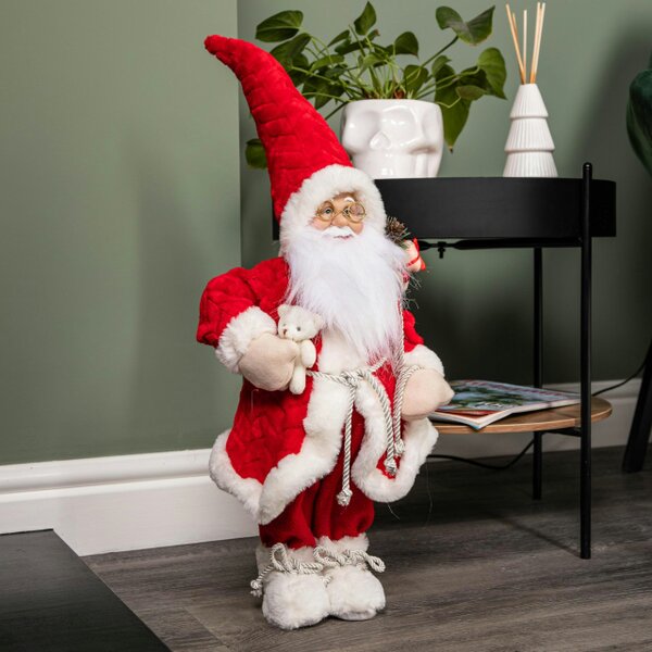 Samuel Alexander 45cm Red Standing Large Papa Noel Santa Claus Indoor Decoration