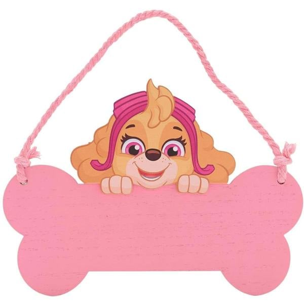Widdop & Co Paw Patrol Skye Wooden Hanging Plaque Pink