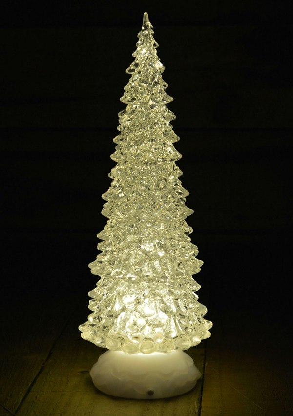 Samuel Alexander 30cm Dual Power LED Water Spinner Christmas Tree With Warm White LEDs