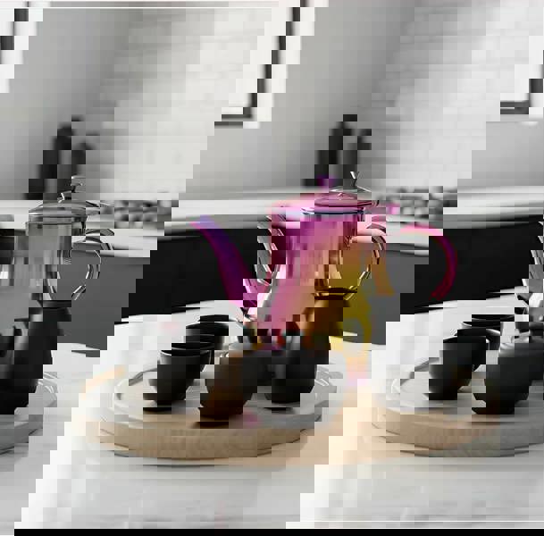 Anygleam Teapot Pink Rainbow Stainless Steel with Filter for Coffee, Tea, Oil and Liquid Seasonings Container Kettle