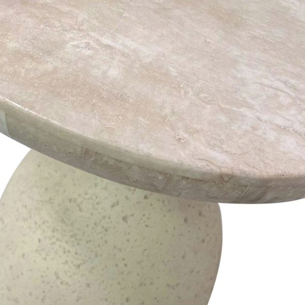 Furniture Edit Gina Cream Travertine Side Table