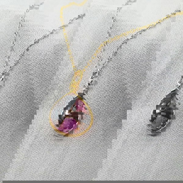 18ct Gold Vermeil Plated Ruby & Black Turquoise Necklace