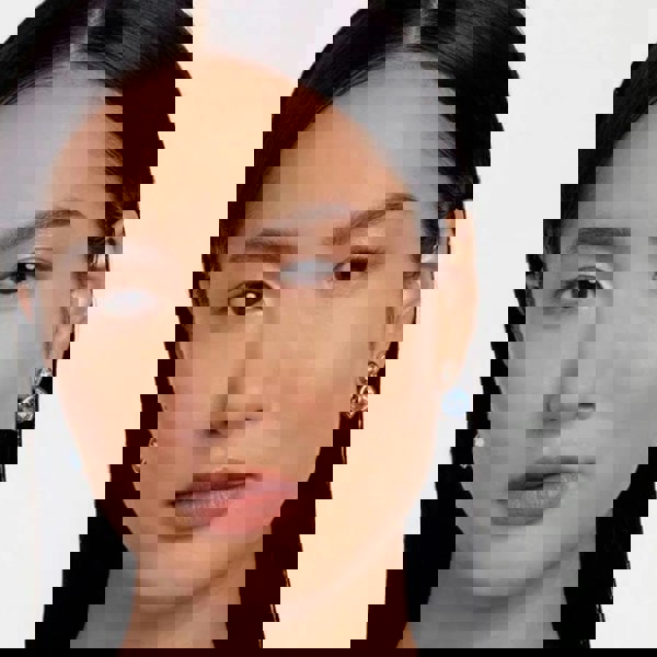 Ted Baker Craset Silver Tone Blue & Gold Crystal Dropper Earrings TBJ3694-01-211