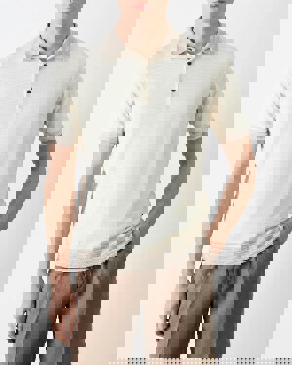 Oliver Sweeney Bassett Mens Knitted Polo Shirt - Off White