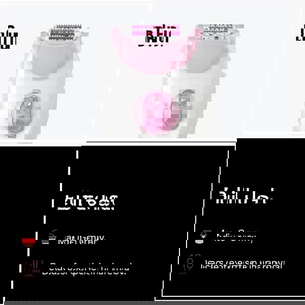 Braun Silk·épil 3, Corded Epilator, Lasting Smooth Skin, 3-000, Pink