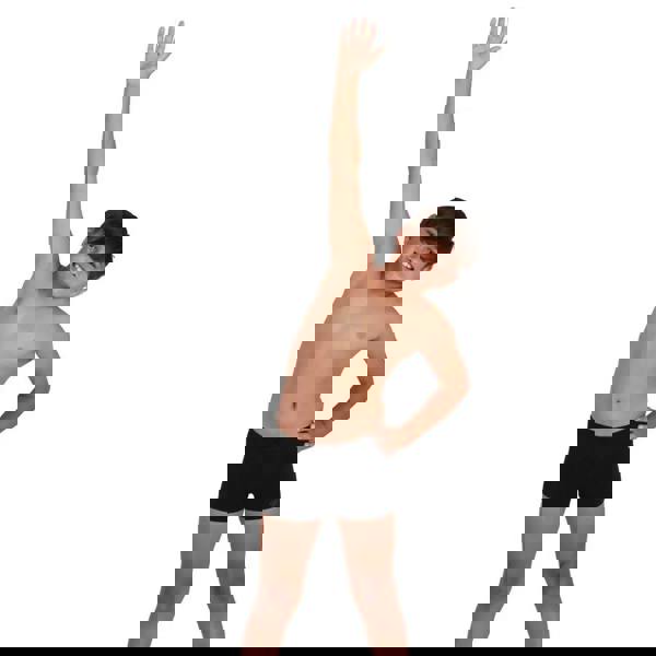 Speedo Junior black ribbed boxer briefs with elastic waistband