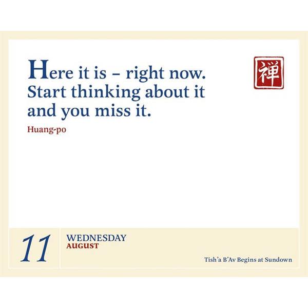 Daily Zen Desk Calendar 2027, Desk Calendars, Day To View, Lifestyle, Gift
