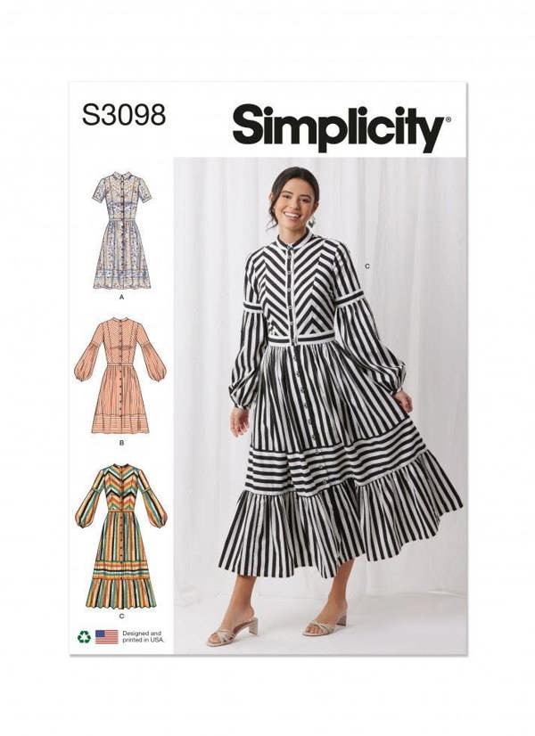 Simplicity Sewing Pattern 3098, Dresses for Women, H5 (6-8-10-12-14) - Intermediate