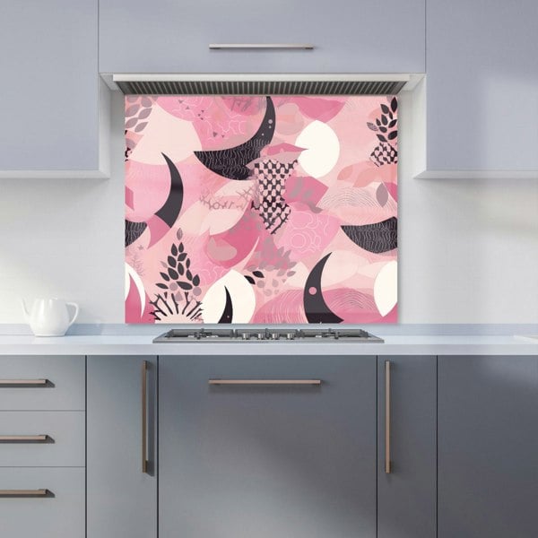 Warren Reed - Designer Abstract Pink Moon Pattern Kitchen Splashback