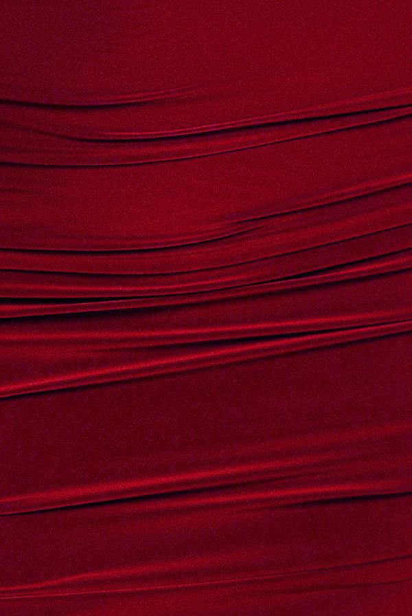 Cut Out Ruched Midi With Drawstring - Wine DR3665