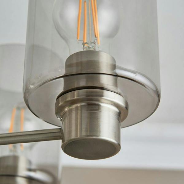 Pagazzi Lighting Kingsholm 5 Light Satin Nickel Semi Flush Ceiling Light