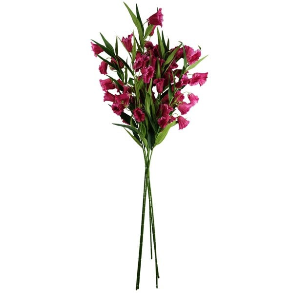 Leaf Pack of 6 x 100cm Trumpet Artificial Flower Stem Fuchsia Pink