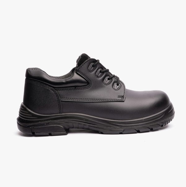 Grafters M9504A Mens Leather Super Wide Safety Shoes Black